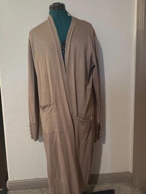 Marshalls Light Taupe Open-Front Cardigan